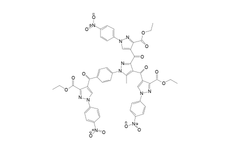 3,4-Bis-(1-(4-nitrophenyl)-3-ethoxycarbonyl-pyrazol-4-carbonyl)-5-methyl-1-[4-(1-(4-nitrophenyl)-3-ethoxycarbonyl-pyrazol-4-carbonyl)-phenyl]-pyrazole