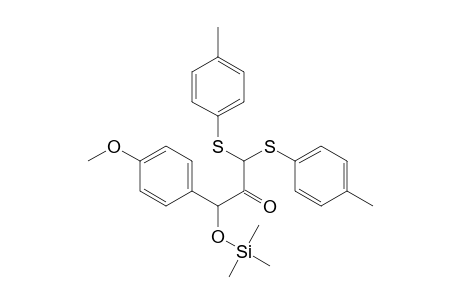 2-Propanone, 1-(4-methoxyphenyl)-3,3-bis[(4-methylphenyl)thio]-1-[(trimethylsilyl)oxy]-, (.+-.)-