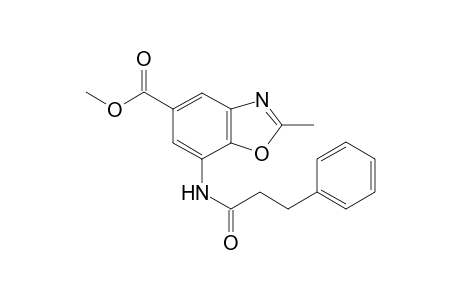 1,3-Benzoxazole-5-carboxylic acid, 2-methyl-7-[(1-oxo-3-phenylpropyl)amino]-, methyl ester