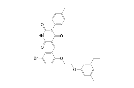 (5E)-5-[5-bromo-2-[2-(3-ethyl-5-methyl-phenoxy)ethoxy]benzylidene]-1-(p-tolyl)barbituric acid