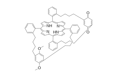 5,15 -[p-Benzoquinone-1,4-diyl-bis(4,1-butanediyl-2,1-benzeno)]-10,20-dimethoxybenzene-1,4-diyl bis(4,1-butanediyl-2,1-benzeno)] -porphyrin