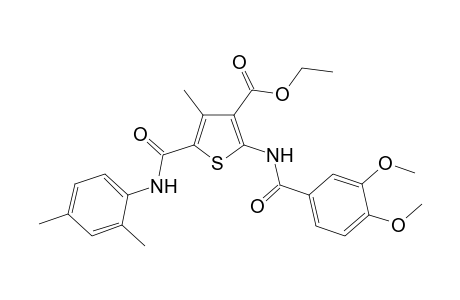 2-[[(3,4-dimethoxyphenyl)-oxomethyl]amino]-5-[(2,4-dimethylanilino)-oxomethyl]-4-methyl-3-thiophenecarboxylic acid ethyl ester