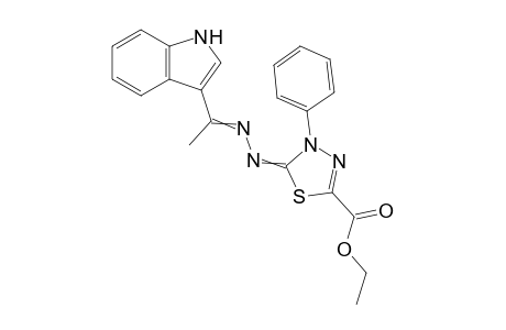 Ethyl 5-((1-(1H-indol-3-yl)ethylidene)hydrazono)-4-phenyl-4,5-dihydro-1,3,4-thiadiazole-2-carboxylate