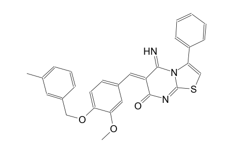 7H-thiazolo[3,2-a]pyrimidin-7-one, 5,6-dihydro-5-imino-6-[[3-methoxy-4-[(3-methylphenyl)methoxy]phenyl]methylene]-3-phenyl-, (6Z)-
