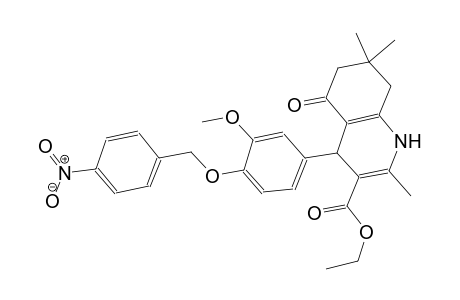 ethyl 4-{3-methoxy-4-[(4-nitrobenzyl)oxy]phenyl}-2,7,7-trimethyl-5-oxo-1,4,5,6,7,8-hexahydro-3-quinolinecarboxylate