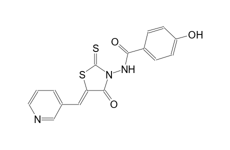 4-hydroxy-N-[(5Z)-4-oxo-5-(3-pyridinylmethylene)-2-thioxo-1,3-thiazolidin-3-yl]benzamide