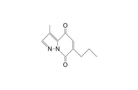 7-Methyl-3-propyl-1,9-diaza-2,5-dioxo-bicyclo(4.3.0)nona-3,6,8-triene