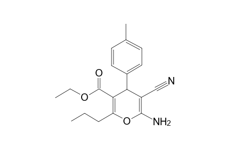 6-Amino-5-cyano-2-propyl-4-p-tolyl-4H-pyran-3-carboxylic acid ethyl ester