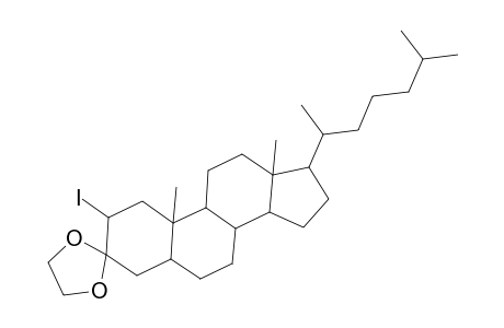 Cholestan-3-one, 2-iodo-, cyclic 1,2-ethanediyl acetal, (2.alpha.,5.alpha.)-