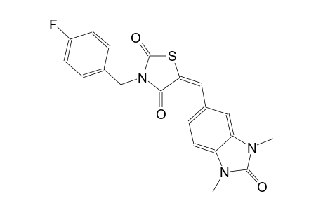 (5E)-5-[(1,3-dimethyl-2-oxo-2,3-dihydro-1H-benzimidazol-5-yl)methylene]-3-(4-fluorobenzyl)-1,3-thiazolidine-2,4-dione