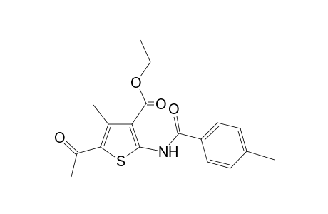 Thiophene-3-carboxylic acid, 5-acetyl-4-methyl-2-(4-methylbenzoylamino)-, ethyl ester