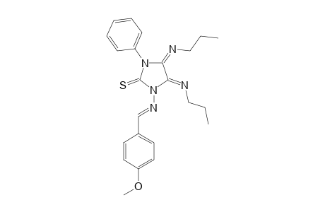 1-(4-METHOXYBENZYLIDENAMINO)-2-THIOXO-3-PHENYL-4,5-BIS-(N-PROPYLIMINO)-IMIDAZOLIDINE