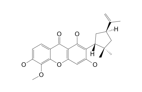 PAXANTHONIN;1,2,6-TRIHYDROXY-8-METHOXY-2-(2',2'-DIMETHYL-4'-ISOPROPENYL)-CYClOPENTANYL-XANTHONE