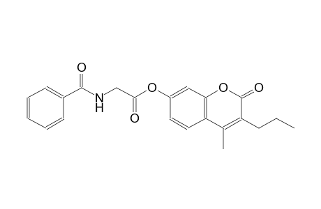 4-methyl-2-oxo-3-propyl-2H-chromen-7-yl (benzoylamino)acetate