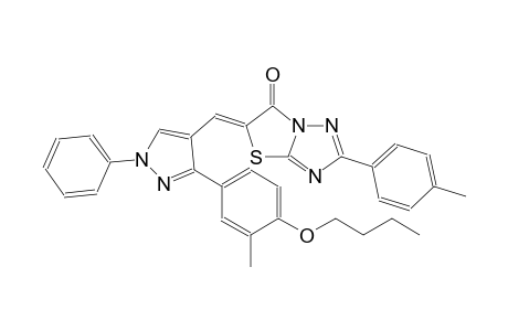 thiazolo[3,2-b][1,2,4]triazol-6(5H)-one, 5-[[3-(4-butoxy-3-methylphenyl)-1-phenyl-1H-pyrazol-4-yl]methylene]-2-(4-methylphenyl)-, (5Z)-