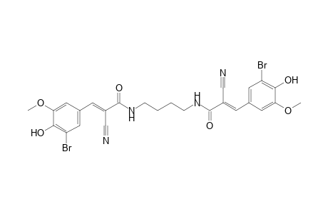 (E)-3-(3-bromanyl-5-methoxy-4-oxidanyl-phenyl)-N-[4-[[(E)-3-(3-bromanyl-5-methoxy-4-oxidanyl-phenyl)-2-cyano-prop-2-enoyl]amino]butyl]-2-cyano-prop-2-enamide