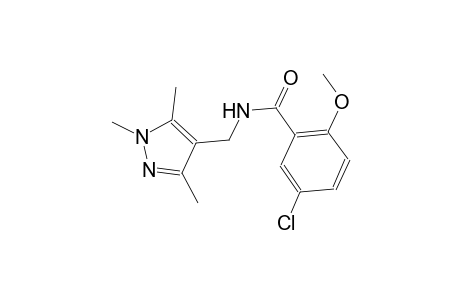5-chloro-2-methoxy-N-[(1,3,5-trimethyl-1H-pyrazol-4-yl)methyl]benzamide