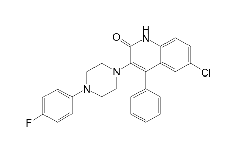 6-Chloranyl-3-[4-(4-fluorophenyl)piperazin-1-yl]-4-phenyl-1H-quinolin-2-one