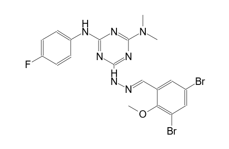 benzaldehyde, 3,5-dibromo-2-methoxy-, [4-(dimethylamino)-6-[(4-fluorophenyl)amino]-1,3,5-triazin-2-yl]hydrazone