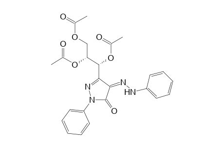 1H-Pyrazole-4,5-dione, 1-phenyl-3-[1,2,3-tris(acetyloxy)propyl]-, 4-(phenylhydrazone), (R*,R*)-(-)-