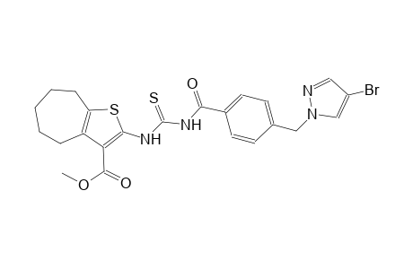 methyl 2-{[({4-[(4-bromo-1H-pyrazol-1-yl)methyl]benzoyl}amino)carbothioyl]amino}-5,6,7,8-tetrahydro-4H-cyclohepta[b]thiophene-3-carboxylate