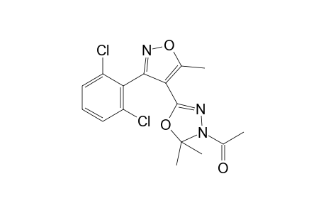 2-[3-(2,6-dichlorophenyl)-5-methyl-4-isoxazolyl]-5,5-dimethyl-deltasquare-1,3,4-oxadiazolin-4-yl methyl ketone