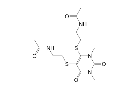 N-[2-[4-(2-acetamidoethylsulfanyl)-1,3-dimethyl-2,6-bis(oxidanylidene)pyrimidin-5-yl]sulfanylethyl]ethanamide