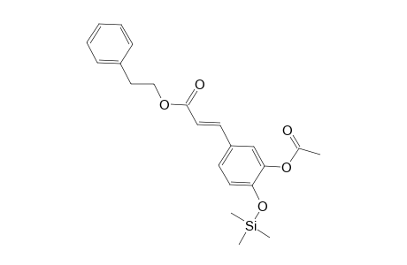 Phenylethyl 3-acetoxy-(E)-caffeate, mono-TMS