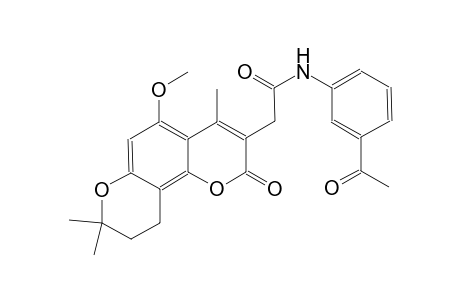 N-(3-acetylphenyl)-2-(5-methoxy-4,8,8-trimethyl-2-oxo-2,8,9,10-tetrahydropyrano[2,3-f]chromen-3-yl)acetamide