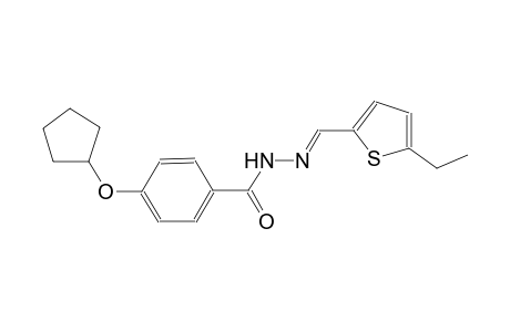 4-(cyclopentyloxy)-N'-[(E)-(5-ethyl-2-thienyl)methylidene]benzohydrazide