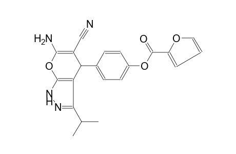 2-furancarboxylic acid, 4-[6-amino-5-cyano-1,4-dihydro-3-(1-methylethyl)pyrano[2,3-c]pyrazol-4-yl]phenyl ester