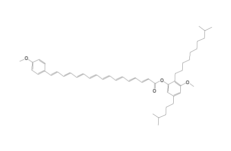 2,4,6,8,10,12,14,16-Heptadecaoctaenoic acid, 17-(4-methoxyphenyl)-, 3-methoxy-2-(9-methyldecyl)-5-(4-methylpentyl)phenyl ester