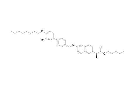 Pentyl (S)-2-{6-[4-(4'-octyloxy-3'-fluorophenyl)benzyloxy]-2-naphthyl}propionate