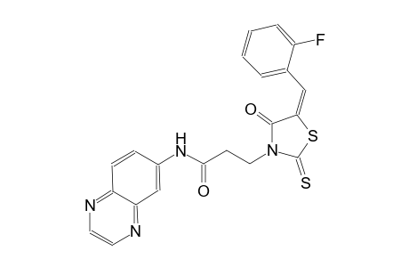 3-thiazolidinepropanamide, 5-[(2-fluorophenyl)methylene]-4-oxo-N-(6-quinoxalinyl)-2-thioxo-, (5E)-