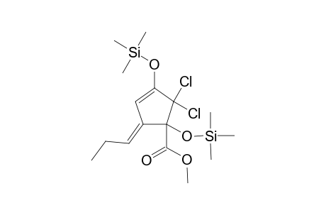 Methyl 1,4-bis[(trimethylsilyl(oxy]-5,5-dichloro-3-(1'-propenylydene)cyclopent-1-ene-4-carboxylate