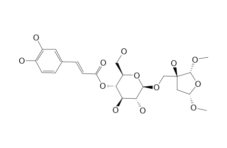 CIBTOTIUMBAROSIDE_B;3-[(4-O-CAFFEOYL-BETA-D-GLUCOPYRANOSYLOXY)-METHYL]-2,5-DIMETHOXY-3-HYDROXYTETRAHYDROFURAN