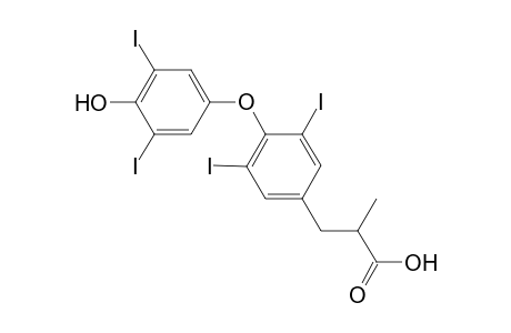 .beta.-[4-(3',5'-diiodo-4'-hydroxyphenoxy)-3,5-diiodophenyl].alpha.-methylpropionic acid (.alpha.-methyl-3,5,3',5'-tetraiodothyropropionic acid, m-tetraprop XII)