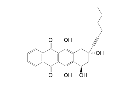 9-cis-(1-Hexynyl)-7,8,9,10-tetrahydro-6,7-rel,1,9-trans,11-tetrahydroxy-5,12-naphthacenequinone