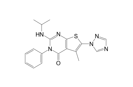 5-Methyl-3-phenyl-2-isopropylamino-6-(1H-1,2,4-triazol-1-yl)thieno[2,3-d]pyrimidin-4(3H)-one
