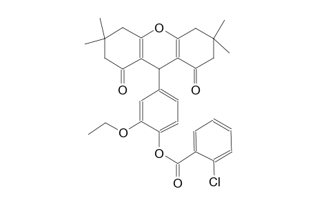 2-ethoxy-4-(3,3,6,6-tetramethyl-1,8-dioxo-2,3,4,5,6,7,8,9-octahydro-1H-xanthen-9-yl)phenyl 2-chlorobenzoate
