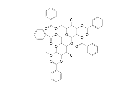 .beta.-D-Allopyranoside, methyl 3-chloro-3-deoxy-4-O-(2,3,6-tri-O-benzoyl-4-chloro-4-deoxy-.beta.-D-g lucopyranosyl)-, dibenzoate
