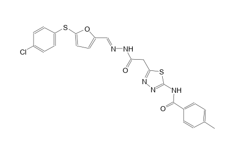 N-(5-{2-[(2E)-2-({5-[(4-chlorophenyl)sulfanyl]-2-furyl}methylene)hydrazino]-2-oxoethyl}-1,3,4-thiadiazol-2-yl)-4-methylbenzamide
