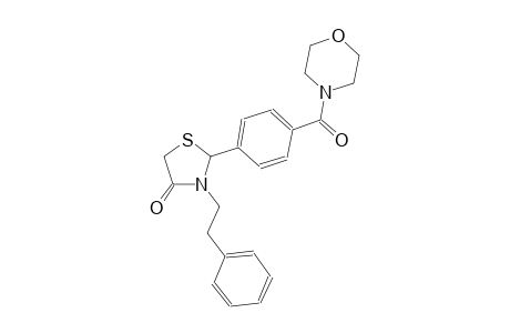 2-[4-(4-morpholinylcarbonyl)phenyl]-3-(2-phenylethyl)-1,3-thiazolidin-4-one
