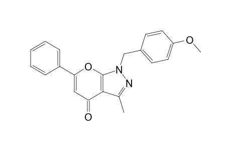 1-[(4-methoxyphenyl)methyl]-3-methyl-6-phenyl-4-pyrano[2,3-c]pyrazolone