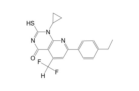 pyrido[2,3-d]pyrimidin-4(1H)-one, 1-cyclopropyl-5-(difluoromethyl)-7-(4-ethylphenyl)-2-mercapto-