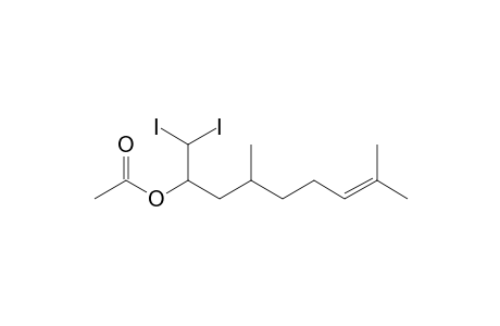 1,1-Diiodo-4,8-dimethylnon-7-en-2-yl acetate