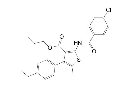 propyl 2-[(4-chlorobenzoyl)amino]-4-(4-ethylphenyl)-5-methyl-3-thiophenecarboxylate