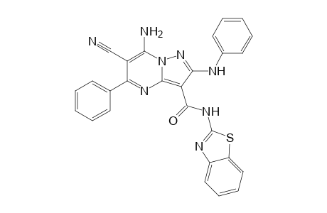 7-Amino-2-anilino-N-(benzothiazol-2-yl)-6-cyano-5-phenyl-pyrazolo[1,5-a]pyrimidine-3-carboxamide
