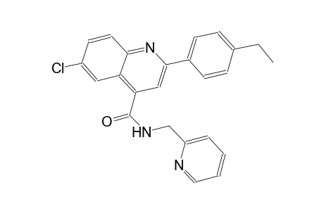 6-chloro-2-(4-ethylphenyl)-N-(2-pyridinylmethyl)-4-quinolinecarboxamide