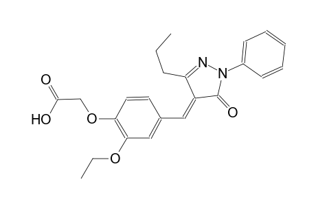 {2-ethoxy-4-[(E)-(5-oxo-1-phenyl-3-propyl-1,5-dihydro-4H-pyrazol-4-ylidene)methyl]phenoxy}acetic acid